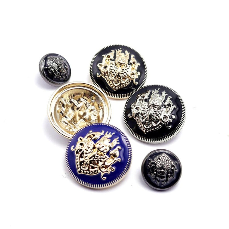 vingol 5PCS Fashion Metal Gold Engraving Copper Button DIY for Handmade Clothing Accessories Coat Shank Buttons (White Gold  18mm) - Image 3